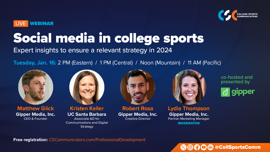 Live Webinar (Free): Social Media in College Sports: Expert Insights to Ensure a Relevant Strategy in 2024 — Jan. 16, 2 PM Eastern